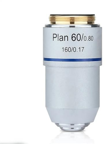Mikroskop 60X Mikroskop-Hilfslinse for biologisches Mikroskop, Plan-Objektiv, RMS-Gewinde 160/0,17, 195 mm