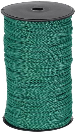 QUARKZMAN 5mm Cuerda de Polipropileno Trenzada, 100M Cuerda Persiana Enrollable, Cordón Exterior para Tendedero, Camping, Senderismo y Actividades al Aire Libre, Verde Tinta