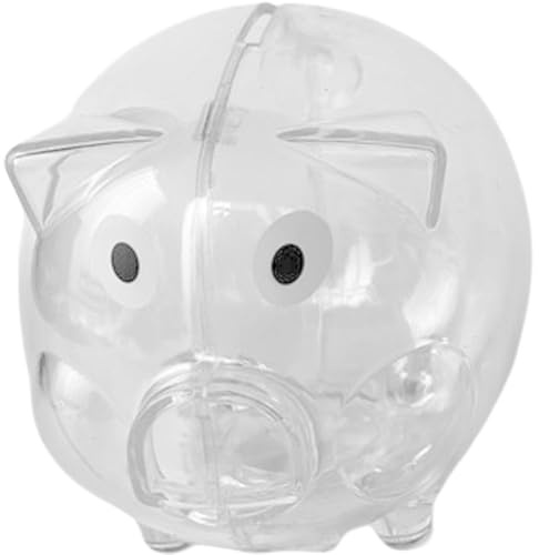 Lpitoy Alcancía Transparente, Linda Alcancía De Cerdito, Alcancía Transparente para Ahorrar Dinero, para Niños, Niñas, Adultos, Decoración del Hogar