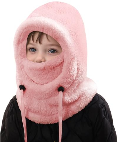 YAMEE Kinder Balaclava Mütze 3 in 1 Winddicht,Sturmhaube für Kinder Doppeltes Plüsch Warm,Ski Mask Weicher,Verstellbar Gesichtsmaske für Jungen Mädchen 3-10 Jahre