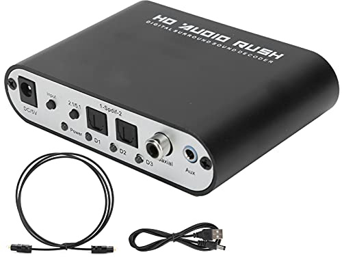 5.1 DTS Audio Rush Digital Sound Decoder Konverter, AC 3 Audio Decoder Digital Optical Coax zu Analog für Heimkino im Konzertsaal