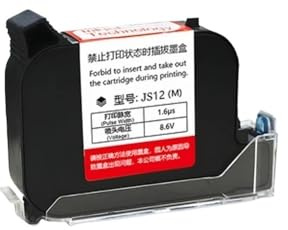 Compatible avec un niveau d'adhérence JS12, solvant écologique à séchage rapide, 12.7mm, imprimante à jet d'encre portable en ligne, fournitures d'imprimante à cartouche d'encre(1 RED CARTRIDGES)
