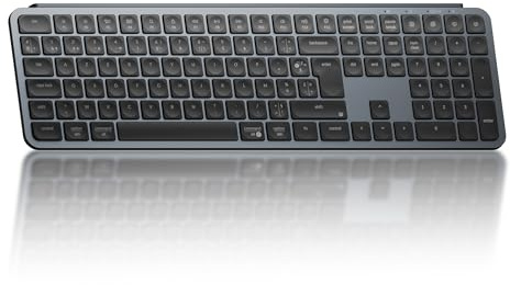 Keychron B6 Pro Clavier sans Fil Ultra-Mince, 100% AZERTY Layout Clavier Gamer, 800 mAh Rechargeable, Programmez avec ZMK/Launcher, 2,4 GHz/Bluetooth 5.2/Filaire, pour Mac/Win/Linux - Gris Sidéral