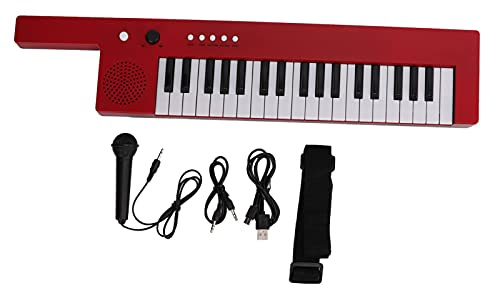 37 tasti tastiera pianoforte chitarra portatile organo elettronico mini keytar strumento musicale educativo per principianti pratica di gioco e performance (BF-3755 rosso)