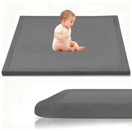 Stqyeiw 3cm Dicker Spielteppich Krabbelmatte Baby, kinderteppich, Schlafzimmer, Kinderzimmer Spielmatte Kinder, Krabbelteppich für Babys Tatami Matte Krabbeldecke 70 x 130 cm Dunkelgrau