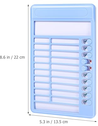 ifundom Planificador de Listas de Tareas Tablero Visual Azul, Plástico Resistente, Sistema de Recordatorio Deslizante, Soporte Plegable para Oficina y Gestión Diaria