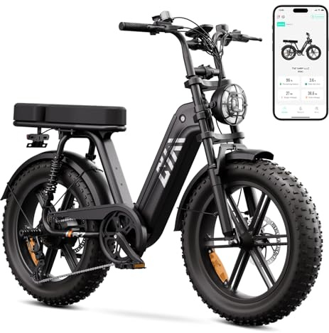 TST E Bike 20 x 4.0 Fatbike Elektrofahrrad für Erwachsene | 48V 15AH Akku, 250W Motor, 60km Reichweite, Tiefeinstieg, Federung, LCD-Display, App-Steuerung, Pendeln und Geländefahrten