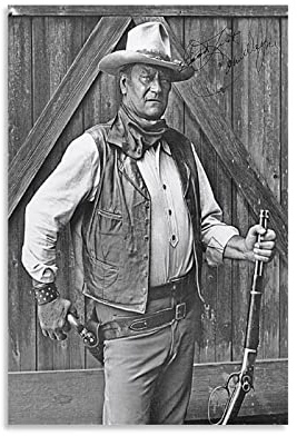 ECGRLNV Poster Und Gedruckte 60 * 80cm John Wayne Cowboy Cool Firma Poster Decorazione Soggiorno Camera da letto Pittura Senza Cornice