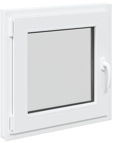 Källarfönster RISOR vit 60 x 60 cm PVC och glas, modern källarfönsterdesign, hållbar PVC-glaskonstruktion, energieffektiv, värmeisolering, ljudisolering, roterande funktion
