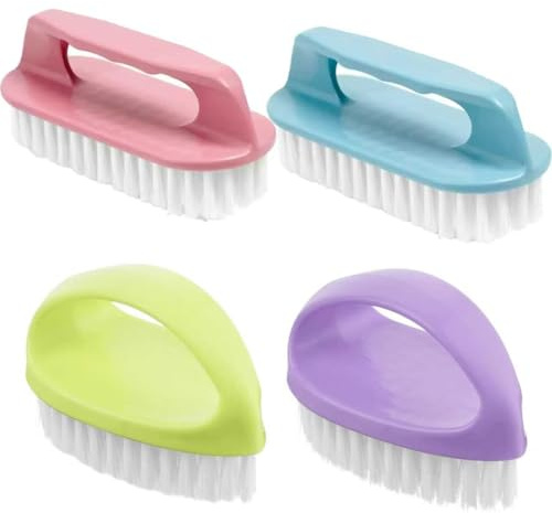 Handtag grepp nagelborstar, 4 st nylonskrubbare nagelskrubbborste för rengöring av fingernails tår djuprengöring handskrubbare, styva borst djuprengöring borste för trädgårdsmästare mekanik