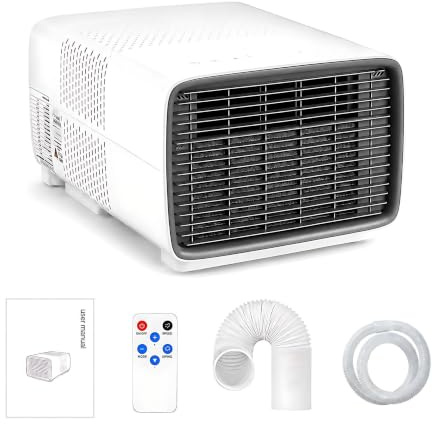 Condizionatore Personale Portatile 3 in 1, Mini Climatizzatore Silenzioso 45dB con Compressore per Piccoli Spazi, Camper, Camion e Barche, Funzione Deumidificatore Touch