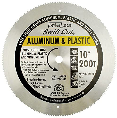 IVY Classic 35056 Swift Cut 10 200 Tooth Aluminum & Plastic Cutting Circular Saw Blade with 5/8 Arbor, 1/Card