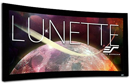 Elite Screens Lunette Series, 96-inch Diagonal 2.35:1, Sound Transparent Perforated Weave Curved Home Theater Fixed Frame Projector Screen, CURVE235-96A1080P3
