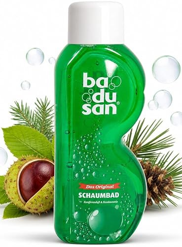 Badusan Duftschaumbad Koniferenduft 750ml – Klassisches Schaumbad mit Rosskastanie-Extrakt – pH-hautneutral – Belebend & entspannend – Original aus Sachsen