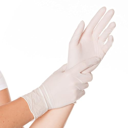 FRANZ MENSCH Premium-Nitril-Handschuh SAFE FIT, Top-Nitril-Einmalhandschuh, Einweg-Untersuchungshandschuh, puderfrei, 24 cm, Farbe:weiß, Größe:M