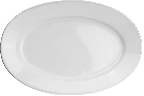 Utopia K112131 Titan Oval Plate, 12, 30 cm (Pack of 6) | Chip-resistant vitrified glaze ensures heavy-duty commercial durability, with a stackable design for easy kitchen storage.