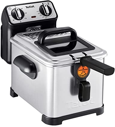 Tefal FR5101 Filtra Pro Inox & Design | 3,0 L | Premium Fritteuse | 2300 Watt | Semiprofessionelle Fritteuse mit Öl | Clean-Oil-System | wärmeisoliert | Thermostat | Timer | edelstahl/schwarz