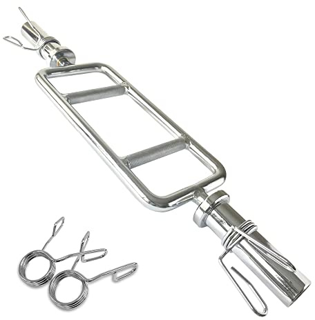 Body Revolution Olympic Barbell Bar - Hammer Curl Weight Lifting Bar for 2 inch Weight Plates - Barbell for Bicep Curls, Triceps and Bodybuilding including Spring Collars