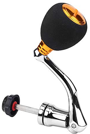 huaer Spinnrolle Griff, Angelrolle Griff Ersatzrolle Power Griff Metall Kipphebel Griff Rolle Griff zum Spinnen Angelrolle Reparatur Ersatzteile(Large-Gold)