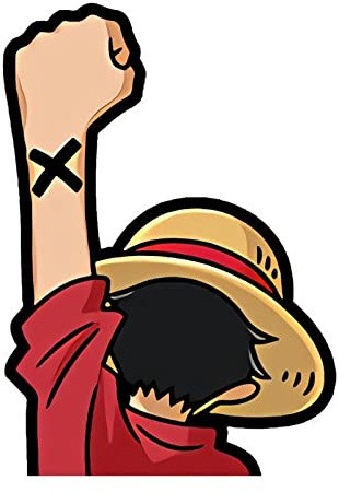 Piece Luffy Aufkleber Vinyl wasserdicht – Anime Sticker für Auto Laptop Scheibe – JDM Autozubehör für Fans – 13 cm langlebig UV-beständig