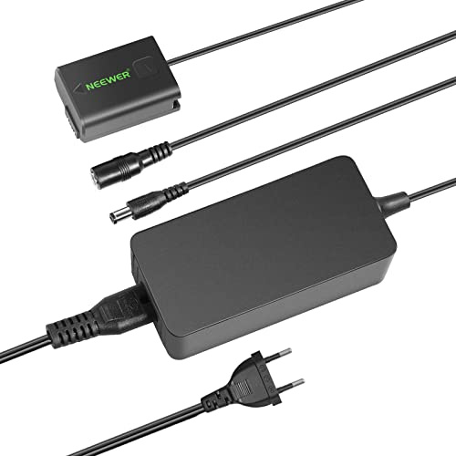NEEWER AC PW20 Wechselstrom Netzteil&Gleichstrom Koppler Dummy Akku Ladegerät Set Ersetzen den NP FW50 Akku,kompatibel mit Sony A7/7R/7S A7II/7RII/7SII A6500/6400/6300/6100 NEX3/5/6/7 DSC RX10 IIIIIIV