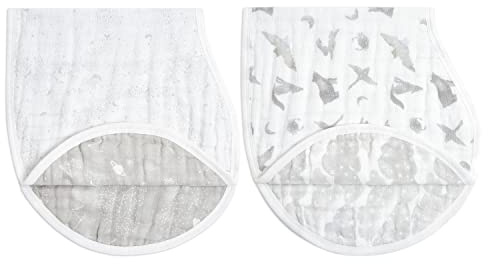 aden + anais Burpy Baby Bib - Outdoors, 2 Pack | 100% Cotton Muslin, 4 Layer Burping Cloth, Feeding & Dribble | Super Soft & Absorbent Burp Rag Newborn Essentials for Boy & Girl