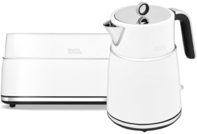 Morphy Richards Signature Kettle and Toaster Set, 1.5L Fast Boil Matte Finish Signature Kettle, 2 Slot Variable Browning Toaster, Matching Set, 3KW/1750W, White, 100704 | 245704