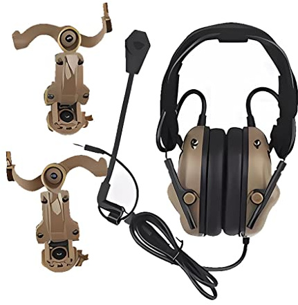 Casque d'écoute Tactique Casque d'écoute Anti-Bruit Casque de Protection tir Chasse Casque Tactique Pliable avec Support (Color : T)