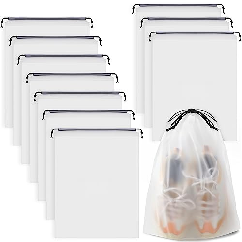 Clear Shoe Bags for Travel 10 PCS, Drawstring Travel Shoe Bags for Packing