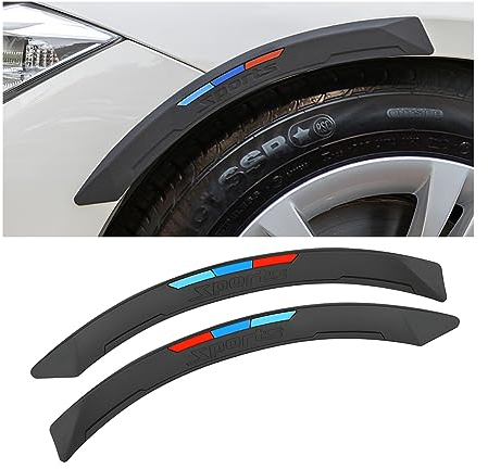 JNNJ 2Pcs Car Wheel Arch Eyebrows Decorative Strip, Auto Corner Rubber Protector Mat, Car Body Anti-Scratch Stickers, Vehicles Universal Front Rear Bumper Fender Guard Anti-Collision Decals(Black)