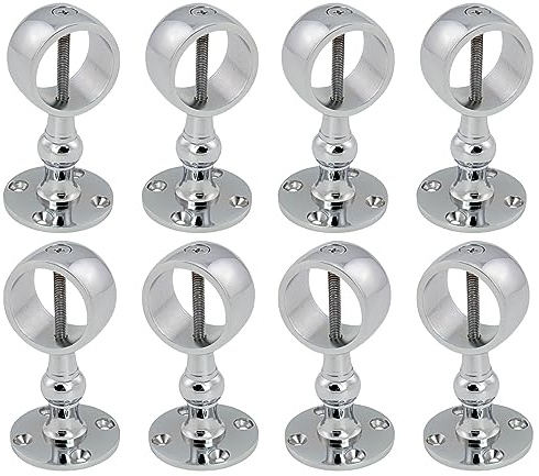 8 Pack x 30mm Polished Chrome Rope Handrail Brackets Decking Fitting Fixings - RopeServices UK