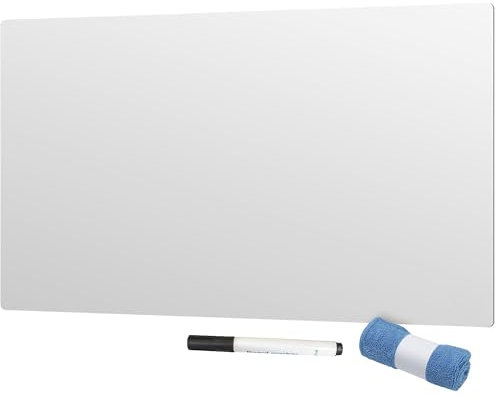 kaiserkraft | Whiteboard | rahmenlos | Stahl emailliert | weiß | BxHxT 980 x 980 x 7 mm | mit Zubehör