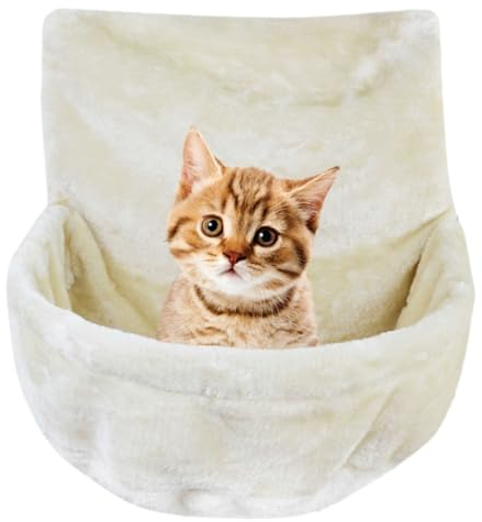 YuWangg Katzen hängematte,Grau Runden Katze Heizkörperliege,Bett Katzen Faltbar Heizkörper,Abnehmbar, aufhängbar, Starke Tragfähigkeit, geeignet für kleine und mittelgroße Haustiere