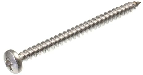 SECCARO Viti per truciolare 6 x 80 mm in acciaio inossidabile V2A VA A2, viti per legno completamente filettate Phillips/PZ (75 pezzi)