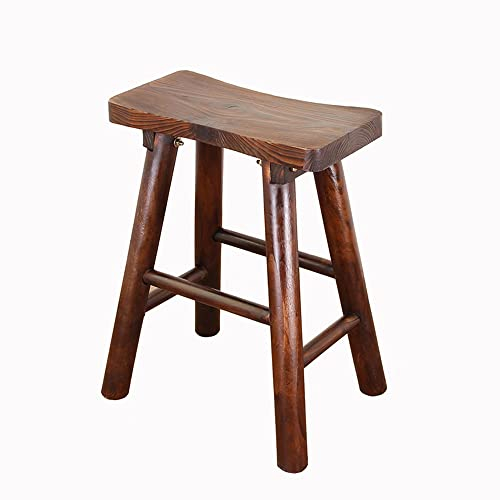 CUNTO Barstuhl aus massivem Holz, Esszimmerstuhl mit Rückenlehne, Retro-Barstuhl für Zuhause, Barstuhl aus Holz, hoher Hocker, Schreibtischstuhl, Arbeitshocker