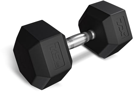 TREX SPORT Hexagon Hanteln | gummierte Kurzhanteln 2,5kg-20kg mit verchromtem Griff | Hanteln Dumbbells (1x7,5 kg)