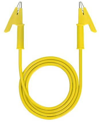 Jaune, double pinces crocodile, câbles de mesure électriques, isolation de batterie de voiture, câble de mesure pour multimètre, fils de pontage, pinces crocodiles