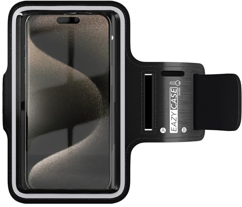 EAZY CASE Brassard de sport universel pour smartphones jusqu'à 6,5 - Support pour téléphone portable - Bracelet de sport - Bracelet de jogging - Étanche - Avec ouverture pour écouteurs - Unisexe -