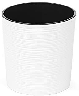 Round Garden Planter - Textured Flower Pot Insert (White, 19cm x 19cm) - Ideal for Indoor & Outdoor