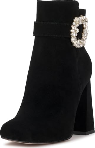 Jessica Simpson Luminna Embellished Buckle Heeled Bootie, Black, 6