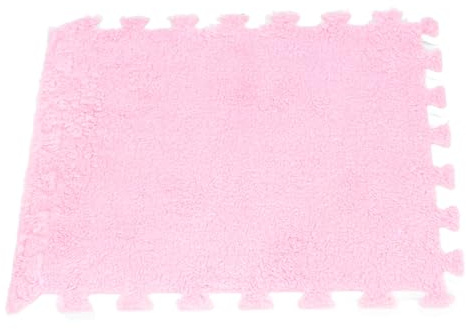 10 Stück Plüschschaum-Bodenmatten Verhindern EIN Verrutschen, Schneidbare, Verdickte, Ineinandergreifende Teppichfliesen Schlafzimmer (Rosa)