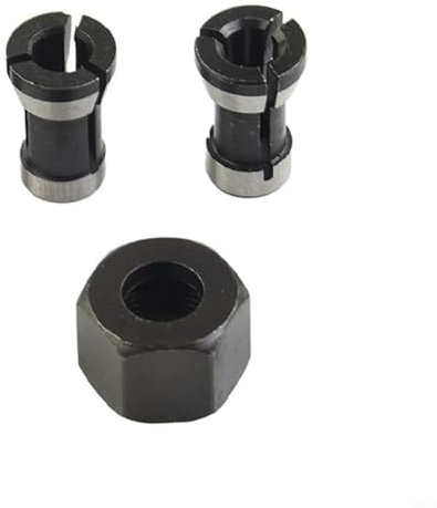 HEIBTENY Spannzangen Set, Oberfräse Spannzangen Adapter Spannzange für Fräser Spannhülse Spannmutter Oberfräse Zubehör 8mm Collet Adapter M15 Schraubenmutter mit Spannzangenfutter(3pcs)