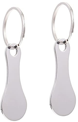 2 Pièces Caddie Jeton Caddie, Jeton de Chariot, Universel Puce pour Caddie Jeton, Porte-clés pour Chariot de Courses, Caddie en Acier Inoxydable Clés pour Les Gadgets de Commodité du Panier