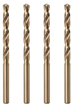 Misuyue M42 Cobalt Bohrer 4.5mm, HSS Metallbohrer Set, 4pcs Stahlbohrer | Professional Spiralbohrer, Eisenbohrer für Metall, Gusseisen, Edelstahl, Aluminium, Holzbohrer
