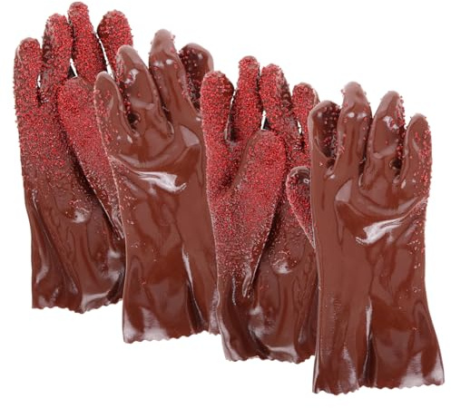 ABOOFAN 2 Pairs Waterproof Pvc Drain Gloves Heavy Duty Reusable Sewer Cleaning Gloves Non-slip for Home Garden and Pipe Maintenance