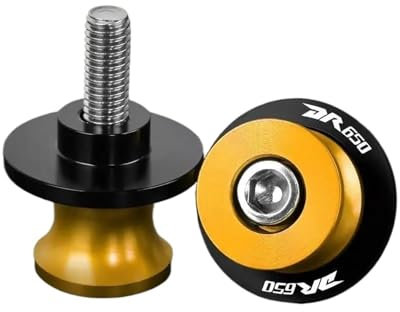 GNSDHJIK Motorrad MontagestäNder Für S DR650 1994 1995-2022 2023 2024 8MM Zubehör CNC Aluminium Schwingenspulen Schieber Hinterständerschrauben(Gold)