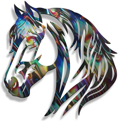 Otoolling Metal Horse Wall Art Metal Horse Pictures Wall Decor Art Outdoor or Indoor Use Gift for Home Office Living Room Bedroom Kitchen