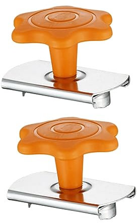 KICHOUSE Apriscatole in Acciaio Inossidabile Da 2 Pezzi Apribottiglie Multifunzione Arancione Facile Da Usare Coperchio Universale Leggero Impugnatura Ergonomica