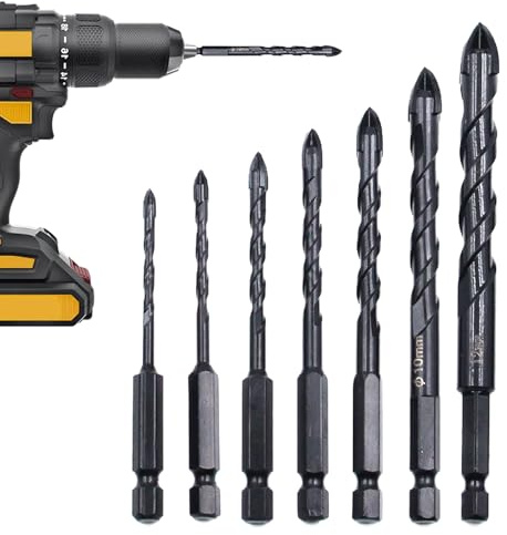 Brocas Para Azulejos | Juego De 7 Brocas Para Azulejo, Vidrio Y Mampostería,Accesorios De Metal De Alta Resistencia Para Taladrar Vidrio, Porcelana Y Madera
