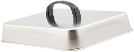 LOVIVER Couvercle Rectangulaire en Acier Inoxydable, Dôme de Fonte de Fromage Polyvalent, Cloche de Cuisson avec Poignée Anti-Chaleur, Couvercle Universel pour Barbecue Teppanyaki, 26x20x5cm